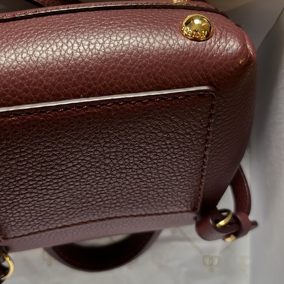 Polene numero un micro bag in textured leather in rich burgundy color - Picture 12 of 12